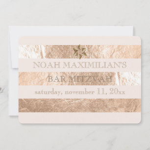 PixDezines DIY colour/faux foil stripes bar mitzva Invitation