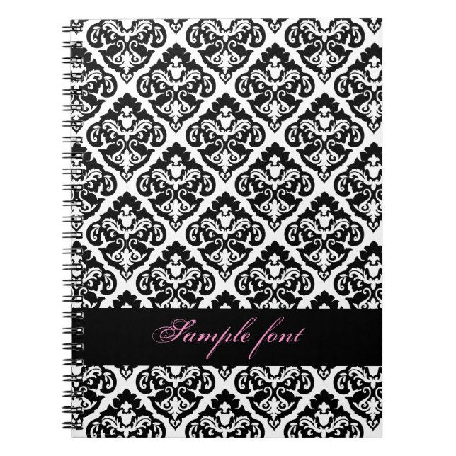 PixDezines diy colour, olivia damask Notebook (Front)