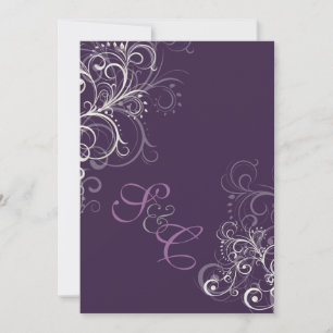 PixDezines diy colour/Plum+ pearl swirls 5x7 Invitation