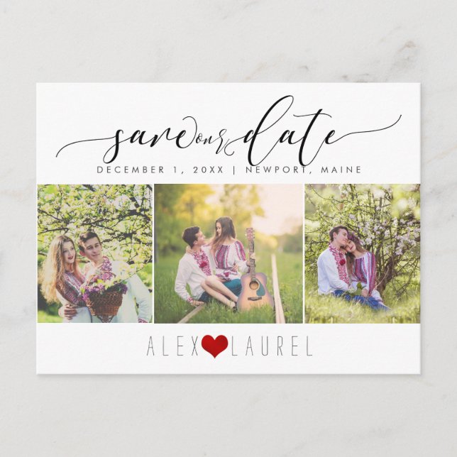 PixDezines DIY colour/Save our Date/Calligraphy Postcard (Front)