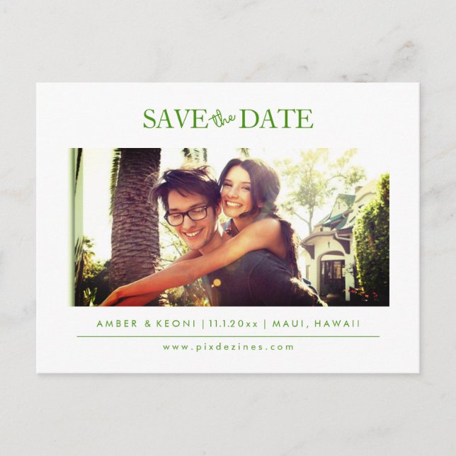 PixDezines DIY colour Save the Date Announcement Postcard (Front)