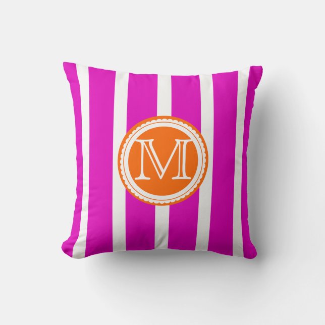 PixDezines DIY colour stripes/monogram Cushion (Front)