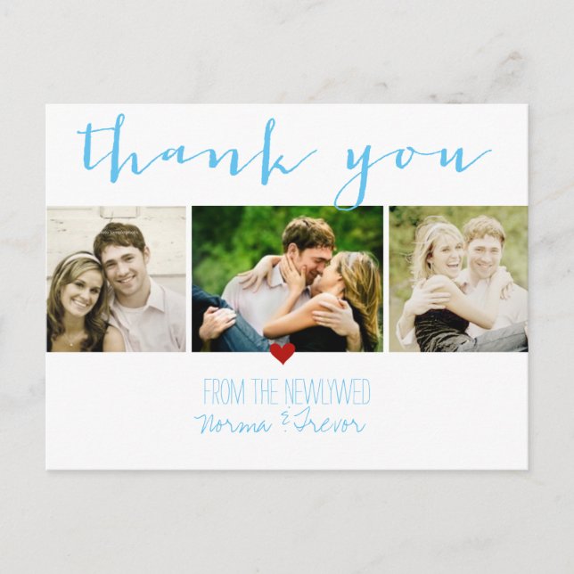 PixDezines DIY colour/wedding thank you/fun script Postcard (Front)
