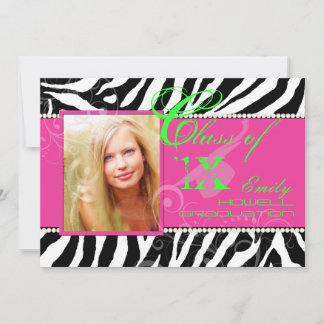 PixDezines diy colours/2016 Grads, zebra print Invitation