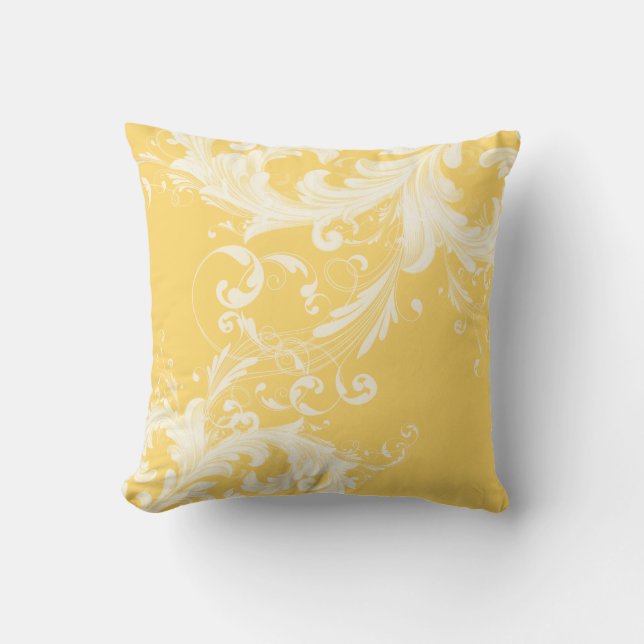 PixDezines DIY colours/adjustable cream swirls Cushion (Front)