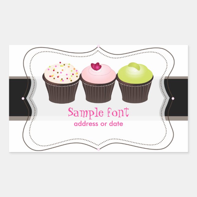 PixDezines diy colours, cupcake Rectangular Sticker (Front)