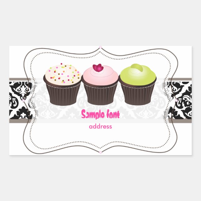 PixDezines diy colours, cupcake Rectangular Sticker (Front)