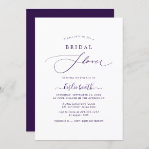 PixDezines DIY Colours Eggplant Purple Bridal Show Invitation