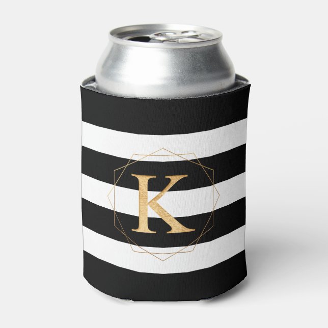 PixDezines DIY Colours/Faux Gold Monogram A-Z Can Cooler (Can Front)