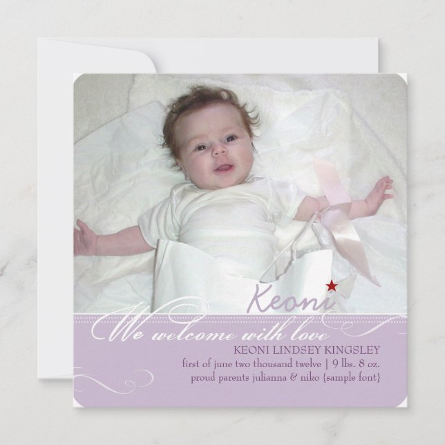 PixDezines diy colours, fotos birth announcement (Front)