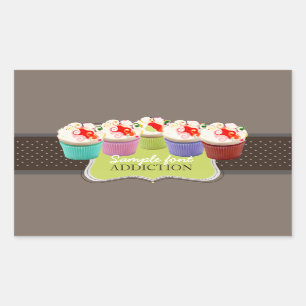 PixDezines diy colours, jelly bean cupcake Rectangular Sticker