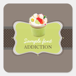 PixDezines diy colours, jelly bean cupcake Square Sticker