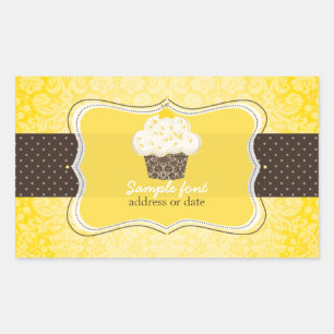 PixDezines diy colours, lemon zest cupcake Rectangular Sticker