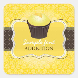 PixDezines diy colours, lemon zest cupcake Square Sticker