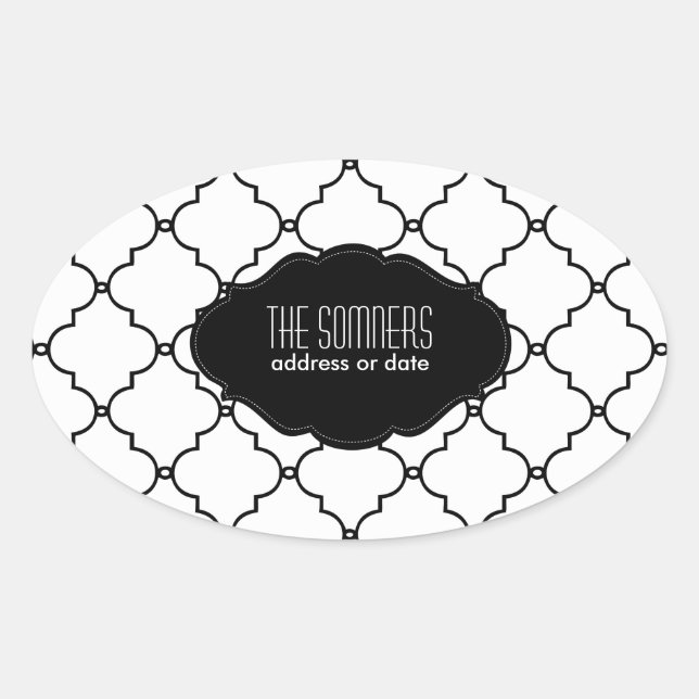 PixDezines DIY colours, moroccan trellis Oval Sticker (Front)