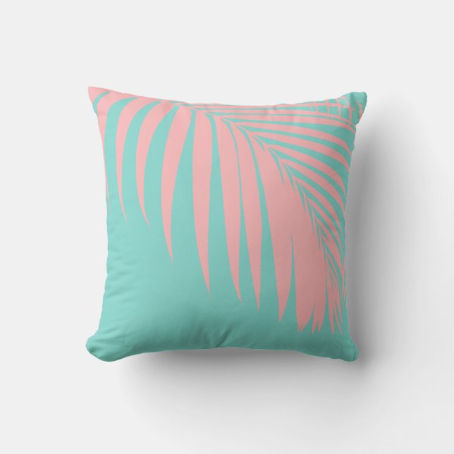 PixDezines DIY colours Palm Fronds+background  Cushion (Front)