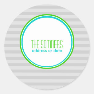 PixDezines DIY colours, plain stripes Classic Round Sticker