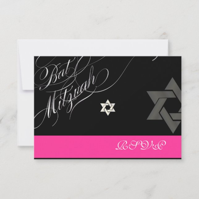 PixDezines diy colours/rsvp/Bat Mitzvah RSVP Card (Front)