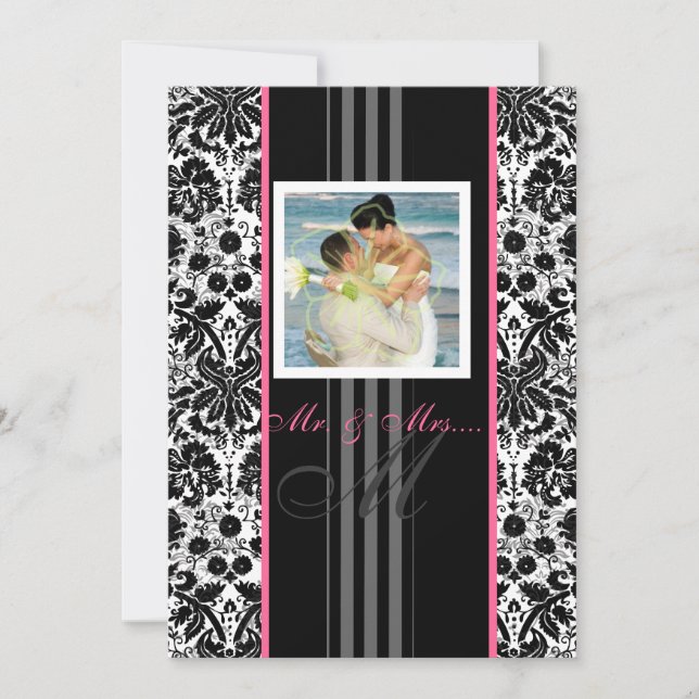 PixDezines diy event.. monogram desiree damask Invitation (Front)