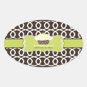 PixDezines diy fonts colours, keylime cupcake Oval Sticker