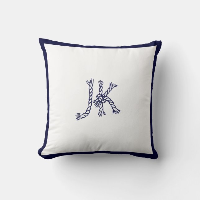 PixDezines DIY MONOGRAM+COLOR NAUTICAL ROPE Cushion (Front)