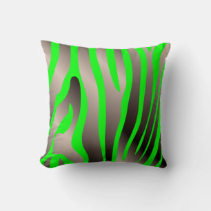 PixDezines diy neon background colours/zebra Cushion
