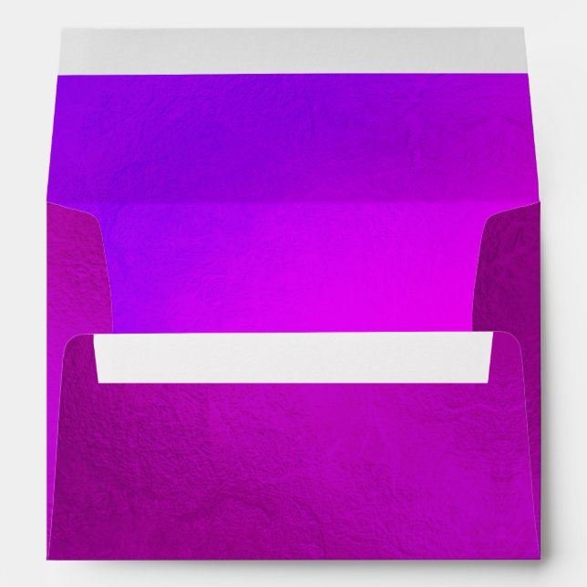 PixDezines DIY Pre-Addressed, Ombre Magenta Envelope (Back (Bottom))