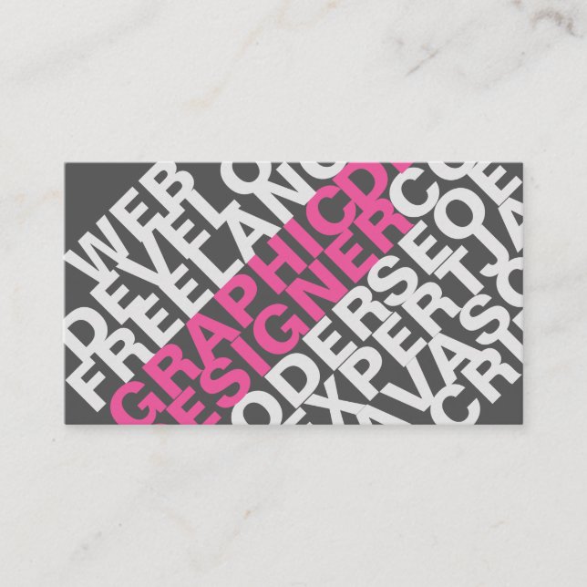 PixDezines DIY typography/graphic designer ♥ Business Card (Front)