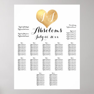 PixDezines DIYColor+Font/Faux Gold Heart/Seating Poster