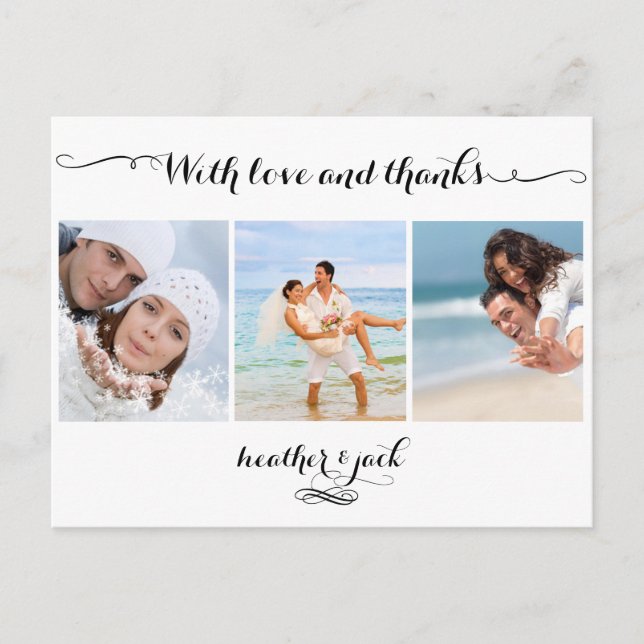 PixDezines DIYcolor/wedding photos thank you Postcard (Front)