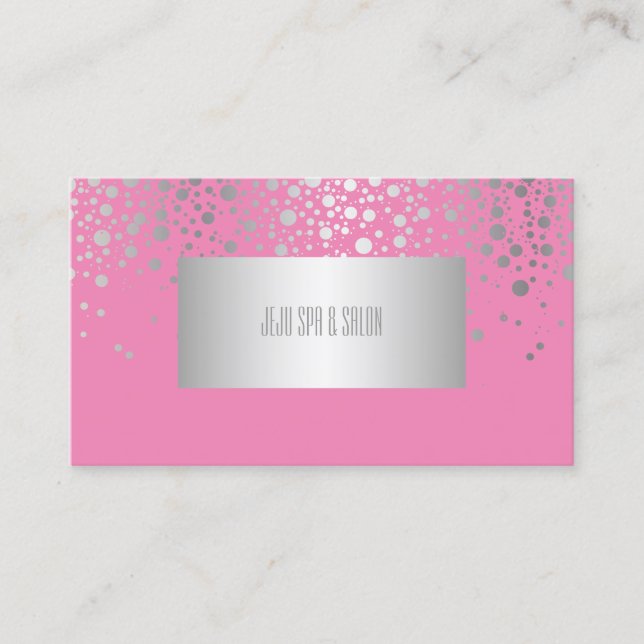 PixDezines DIYcolors/dazzled faux silver specks Business Card (Front)