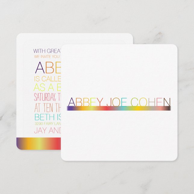 PixDezines DIYcolors/typography/bat mitzvah Invitation (Front/Back)