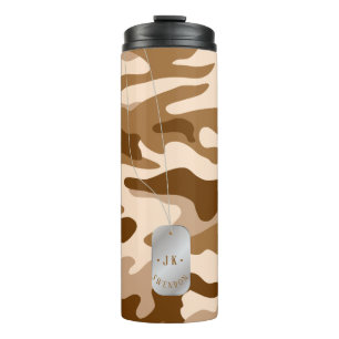 PixDezines Dogtag Monogram Desert Sand Camouflage Thermal Tumbler