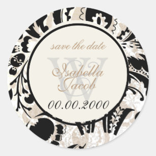 PixDezines dolcé damask diy colour Classic Round Sticker