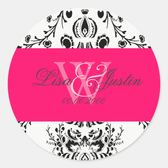 PixDezines dolcé damask diy colour Classic Round Sticker (Front)