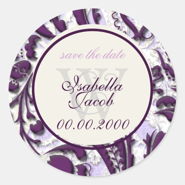 PixDezines dolcé damask diy colour Classic Round Sticker (Front)