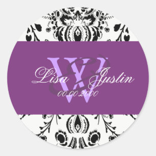 PixDezines dolcé damask diy colour Classic Round Sticker