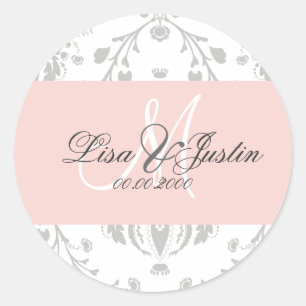 PixDezines dolcé damask diy colour Classic Round Sticker