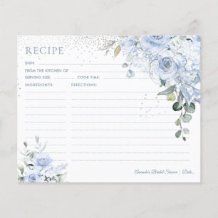 PixDezines Dusty Blue Roses Faux Silver Glitter