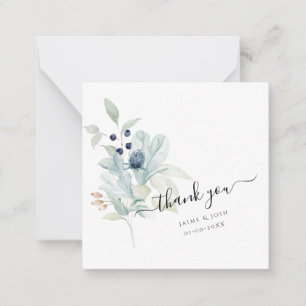PixDezines Dusty Blue Watercolor Cotton Buds Card