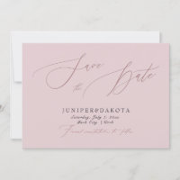 PixDezines Dusty Rose Modern Script Save the Date