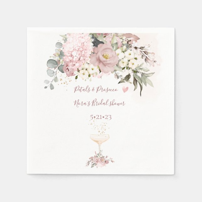 PixDezines Dusty Rose with Champagne Glass Napkins (Front)