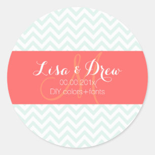 PixDezines dynamic design/chevron/diy colours Classic Round Sticker