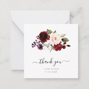 PixDezines Elegant Blush Burgundy Watercolor Roses Card