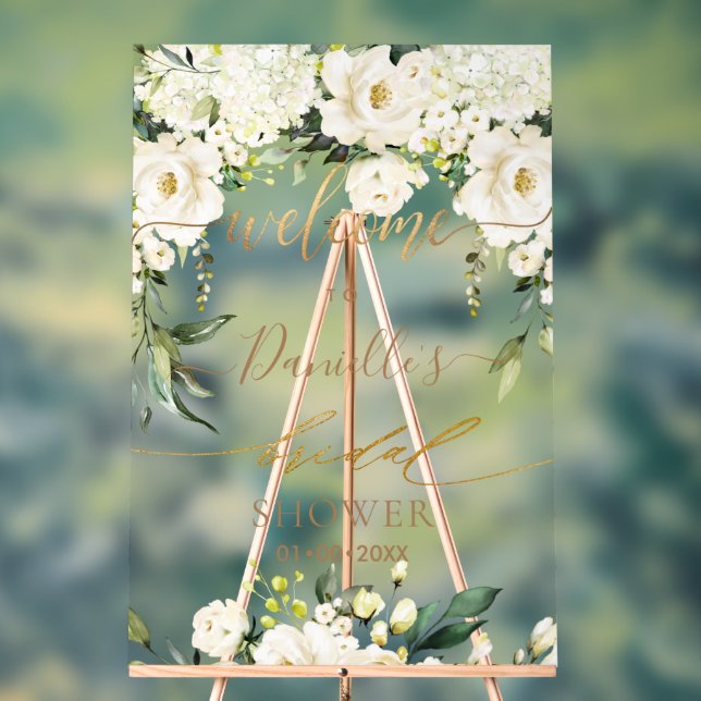 PixDezines Elegant Blush Pink Roses Anthuriums Acrylic Sign (Neutral)