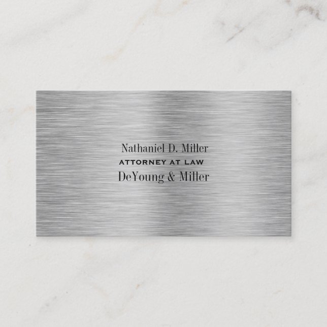PixDezines elegant brushed steel/DIY fonts+colour Business Card (Front)