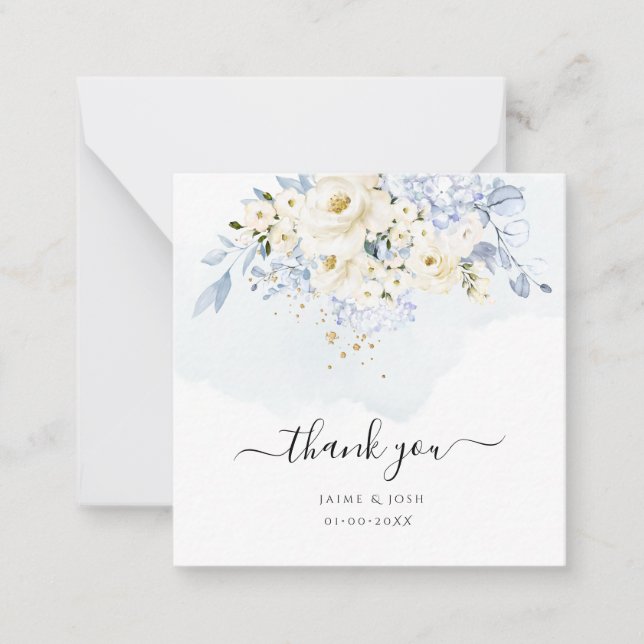 PixDezines Elegant H2 Ice Blue Hyde Cream Roses Card (Front)