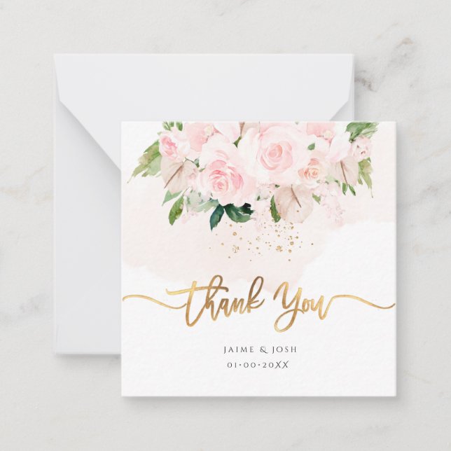 PixDezines Elegant H2 Pale Blush Pink Roses   Card (Front)