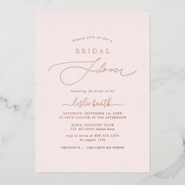 PixDezines Elegant Luxe Calligraphy Bridal Shower  (Front)