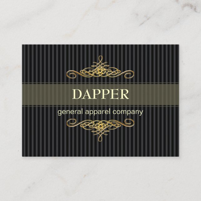 PixDezines ELEGANT PIN STRIPES+SCROLLS/DIY COLOR Business Card (Front)